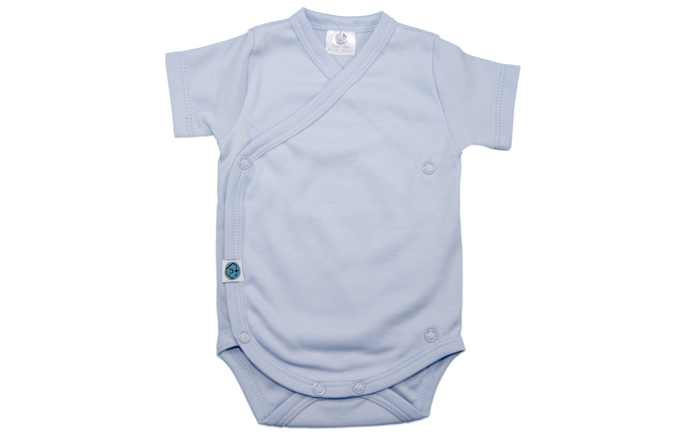 Body cruzado m. corta azul | Bodies de manga para bebés