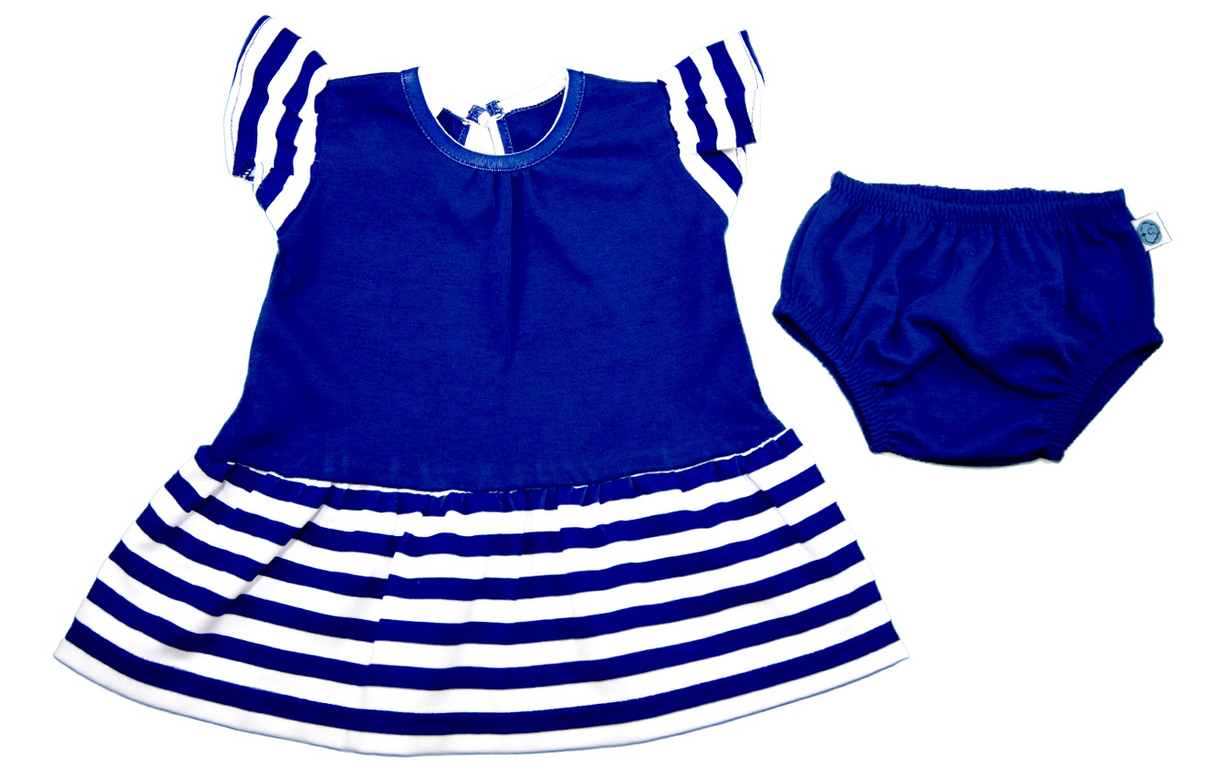 Vestido Flowy Blue Stripes