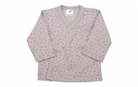 Camiseta cruzada rosa Sweet Doggy s/gris | Camisetas cruzadas bebé algodón pima