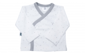 Camiseta cruzada gris Stars new | Camisetas cruzadas bebé algodón pima