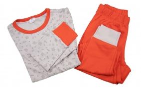 Pijama 2 piezas Milk gris y rojo | Pijamas para bebé 2 piezas