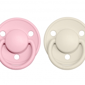 2 chupetes BIBS blanco Ivory y rosa nuevo diseño sin PVC | Chupetes BIBS