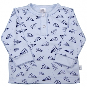Camiseta Actual aviones azul | Camisetas manga larga para bebés