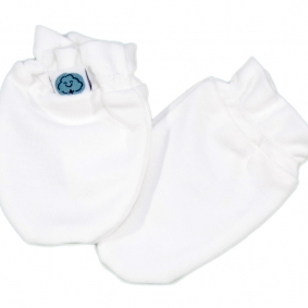 Manoplas blancas | Manoplas bebé de algodón pima